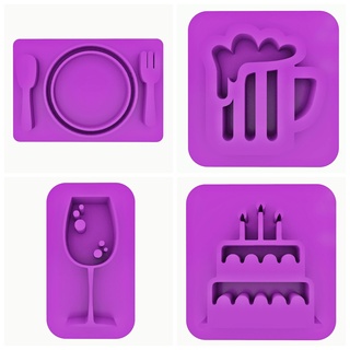 birthday clay art stamp set 4 caset1 Home cake glass party cookie cutter polymer 3d printing embosser baker pottery bundle sonipardeep stl 3d print model - Mito3D