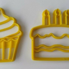birthday cookie cutters cutter cupcake cup cake milkshake milk shake 3d print model - Mito3D