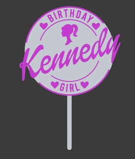 birthday girl cake topper - kennedy Home party 3d print model - Mito3D