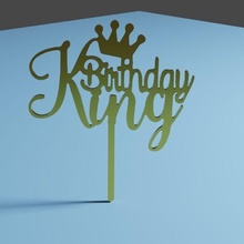 birthday king cake topper male 3d print model - Mito3D
