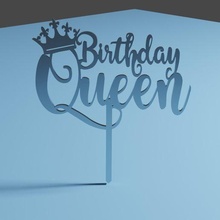 birthday queen cake topper 3d print model - Mito3D