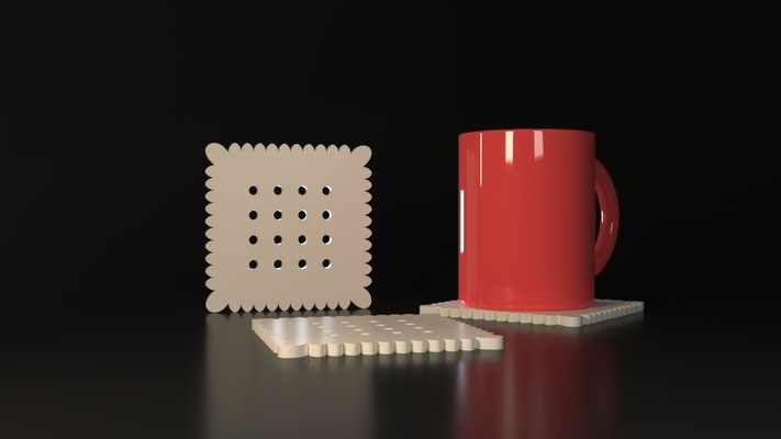 keks untersetzer dekorativ heiß getränk kekse kunst kaffee 3d print model - Mito3D