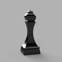 bispo quadrado Ajedrez alfil carr xadrez fou jogos gard jeu phifr madeira 3d print model - Mito3D