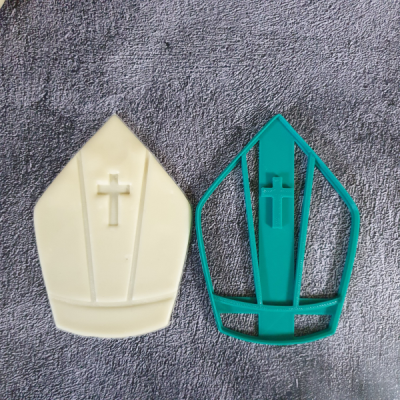 obispos sombrero galleta cortador sacramentos sacramento pastel decoración cortadores arte 3d print model - Mito3D