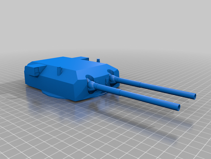 bismarck main turret costal mount gun 3d printing 3d print model - Mito3D