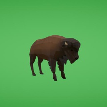 bison game brown plains animal mammal 3d print model - Mito3D