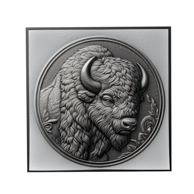 bizon hayvan rahatlama sanat hayvanlar yeggi mito3d büst google kolye madalyon animal relief wall art duvar 3d print model - Mito3D