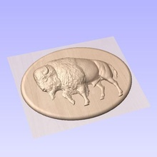 bison placca art stl cnc 3axis la stampa animale 3d print model - Mito3D