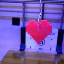 8 bit heart charm jewelry retro gswmb 3dtin 3d print model - Mito3D