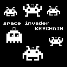 8-bit envahisseur de l'espace trousseau clés bijoux les enfants porte-clés 3d print model - Mito3D
