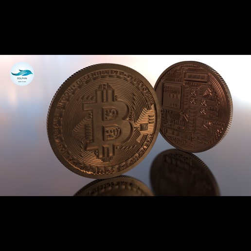 Bitcoin Schmuck Währung Münze Kasse Geld Unternehmen Ersparnisse Energie Leistung elektrisch Reichtum Gold Bergbau Maschinen Symbol Banknote glasiert Wissenschaft 3D print model - Mito3D
