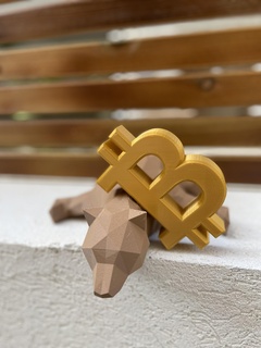 bitcoin Urso estatueta poli cripto ações parede rua 3d print model - Mito3D