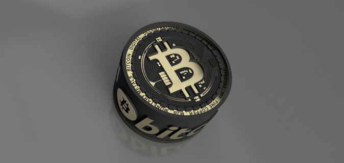 bitcoin scatola decorazione Conservazione colore simpatico Borsa studio criptovaluta argento virtuale 3d print model - Mito3D