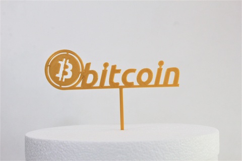 bitcoin cake topper cookie cutter bake bakery decoration cryptocurrency cupcakes 3d print model - Mito3D