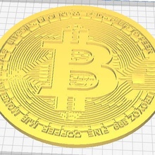 Bitcoin Münze detailliert Design Schmuck Währung 3d double sided etc 3d print model - Mito3D