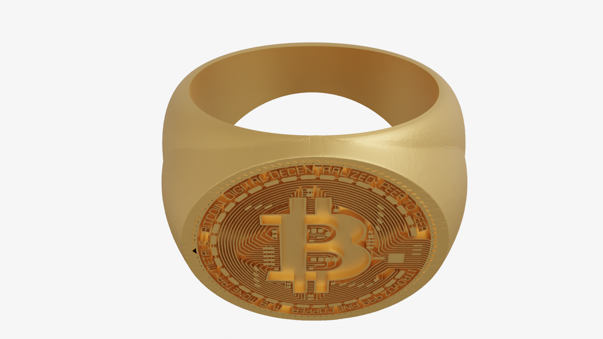 bitcoin oro squillare 3d stampa 3D print model - Mito3D
