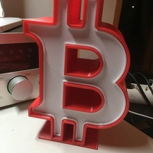 bitcoin luce logo arte decorazione 3d print model - Mito3D