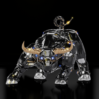 bitcoin mechanical bull Art wallstreet transformer mech 3d print model - Mito3D