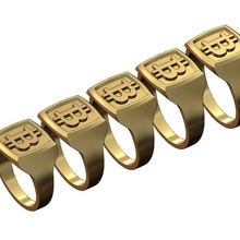 bitcoin motif square signet ring 3d print model jewelry printable gold silver sterling men menring fashion jewellery luxury modern cryptocoin token crypo litecoin elithium rings 3d print model - Mito3D