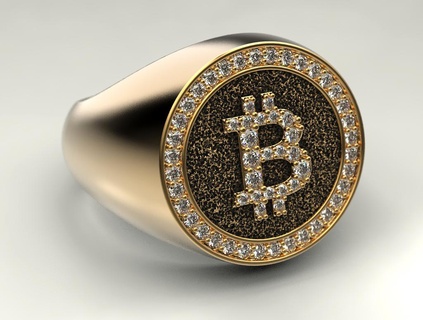 bitcoin ring jewelry print 3dprinted jewellery printable rings design jewel golden fashion printabl printing gold prototyping silver 3d print model - Mito3D