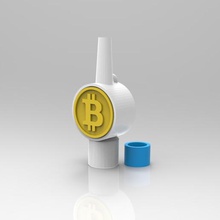 bitcoin shisha pipa de agua la moneda punta crypto gadget dinero en efectivo lujo cryptomoneda cryptocoin blockchain bong boquilla 3d print model - Mito3D