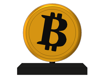 bitcoin stand Art btc crypto cryptocurrency blockchain bit money digital 3d print model - Mito3D
