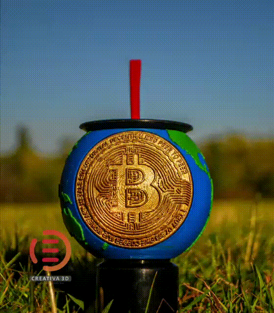 bitcoin mundo companheiro planeta btc criptomoedas 3D print model - Mito3D