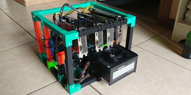 bitcube crypto mining rig ender 3 friendly fully 3d printed 20x20 amd bitcoin miner cryptocurrency ethereum gpu nvidia psu 3d print model - Mito3D