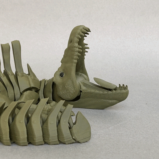 biting spinosaurus 3D print model - Mito3D