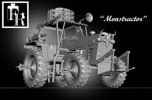 bitume gaslands tractor monstractor post-apocalyptic gaslandsrefueled jdr jdrf post apocalyptic rpg tabletop ttrpg vehicle zombicide vehicles transport 3d print model - Mito3D