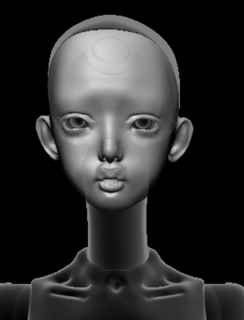 bjd head face 3 ball jointed doll stl female model rose art joined articulation girl 3d 3d print model - Mito3D