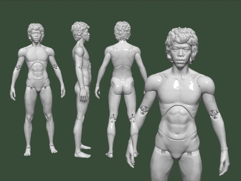 bjd male boy stl art doll bjd ball joined articulation boy male 3d  3D print model - Mito3D