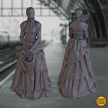 bkgcode senhora 1890 vitoriana vintage mulher história roupas menina fêmea humano corpo terno vestir xix 3d print model - Mito3D