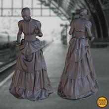modelo bkg 1890s senhora elegante 1890 xix roupas vestir moda menina manequim mini vitoriana mulher 3d print model - Mito3D