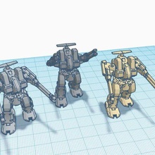 feuille RFL remix Jeu robots mech mechs btech macross fusil fusilier mechwarrior Battletech 3d print model - Mito3D