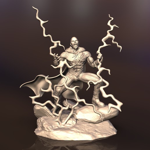 siyah Adam dc çizgi roman Süper kötü adam 3 boyutlu model baskı şekil Shazam film fanart tahsil edilebilir 3D print model - Mito3D