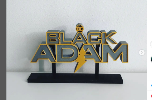 schwarz Adam Logo Dekoration Stand Film Kino Zeichen Poster Unterstützung Theater Spiel Zimmer 3d print model - Mito3D