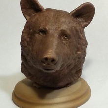 l'ours noir le buste art la sculpture figurine mignon de faune naturel nature grizzly jouet animal 3d print model - Mito3D