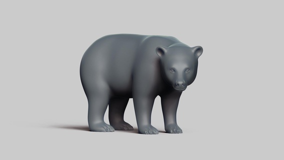 noir ours pose 01 stl fichier 3d impression modèle mammifère animal faune conception art figurines jouet pla résine créalité nature 3d print model - Mito3D