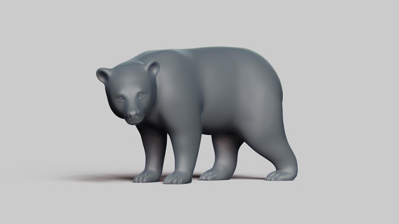 noir ours pose 02 stl fichier 3d impression modèle mammifère animal faune conception art figurines jouet pla résine créalité nature 3d print model - Mito3D