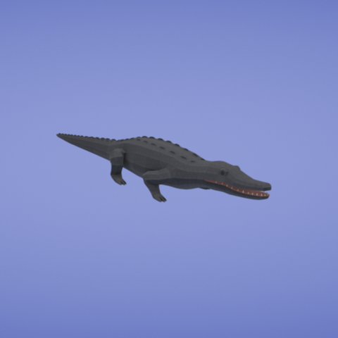 black caiman game crocodile alligator reptile swamp 3D print model - Mito3D