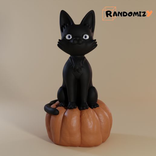 siyah kedi kabak Sanat Yavru cadılar bayramı Şirin hayvan karakter koleksiyon oyuncak rastgele 3d 3D print model - Mito3D
