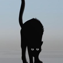 black cat 3 divers animal la fête d'halloween logo l'aimant jouet 3d print model - Mito3D