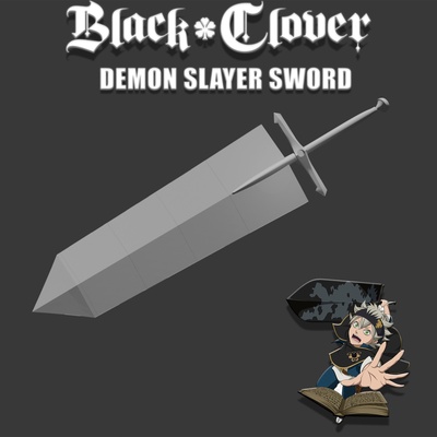 negro trébol asta demonio asesino espada bandera habitante anti magia cosplay anime eje herramienta demonios 3d print model - Mito3D