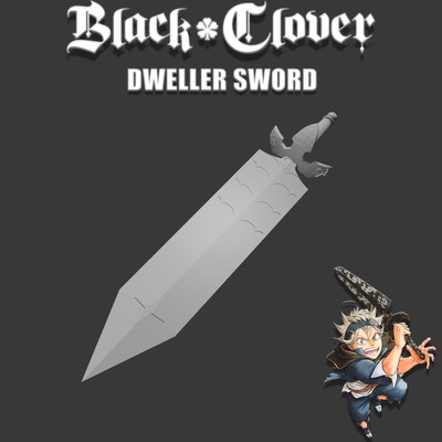 black clover asta dweller sword blackclover flagpole anti magic cosplay anime demon shaft tool 3d print model - Mito3D