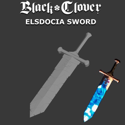 black clover elsdocia sword tools blackclover flagpole anti magic cosplay anime sleeve tool demon 3d print model - Mito3D