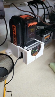 noir decker 40v batterie chargeur titulaire soutien mur monter outils DIY fabricant 3d print model - Mito3D