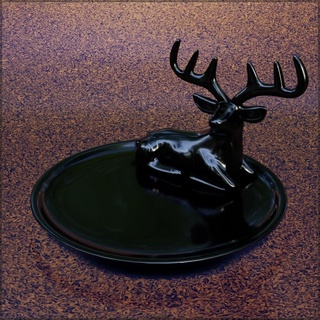 black deer plate art toy decor sculpture 3d print model - Mito3D