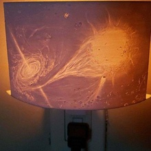 siyah delik taş ocağı temel gece lambası gökada hediye Uzay star Sanat 3d print model - Mito3D