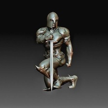 schwarz Ritter Kunst Statue Charakter poly Waffen printable model 3d print model - Mito3D